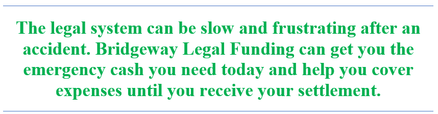 The legal system can be slow and frustrating after an accident. Bridgeway Legal Funding can help today!