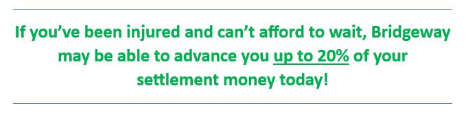 Bridgeway may be able to advance you 10-20% of your lawsuit settlement today.